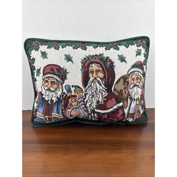 The Unbranded Brand Other - Vintage Needlepoint Tapestry Santa Saint Nicholas Decorative Pillow